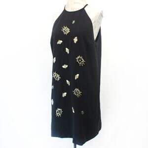 Victoria Beckham Target Cocktail dress black embellished Ladybug Bee Lined Large